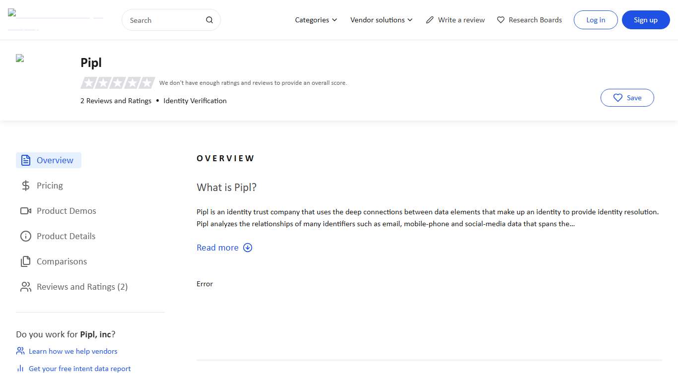 Pipl Reviews & Ratings 2026